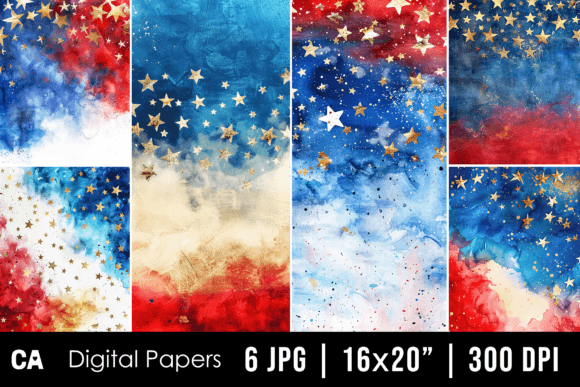 Abstract Watercolor Patriotic Background: Beyond the Digital Stamp