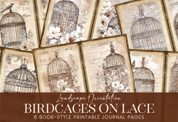 Antique Birdcages Journal Book Pages: A Designer's Guide
