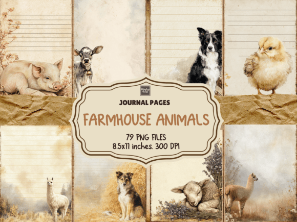 Bring Rustic Charm to Your Projects with Farmhouse Animals Journal Pages