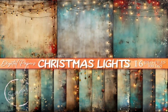 Christmas Lights Grunge Scrapbook Papers: A Digital Backdrop Guide