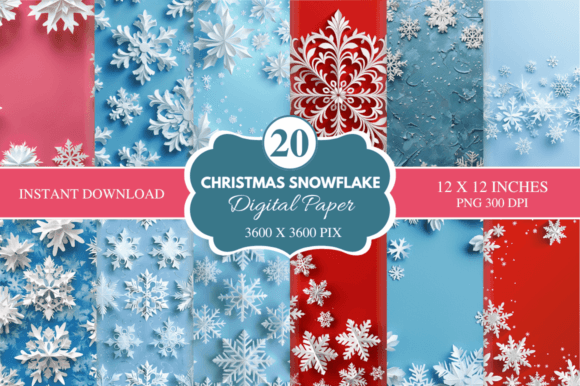 Christmas Snowflake Digital Paper: Your Design Winter Wonderland