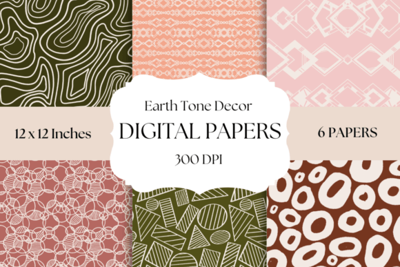Earth Tone Decor Digital Papers for Authentic Design