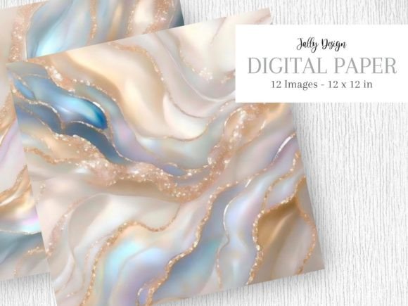 Elegant White & Blue Nacre Textures: Your Design Canvas