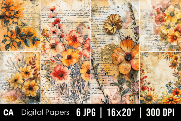 Embrace the Season: Vintage Autumn Floral Junk Journal Pages