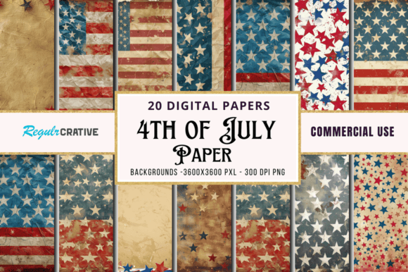 Infuse Your Designs with Patriotic Charm: The 4th of July Digital Paper Bundle