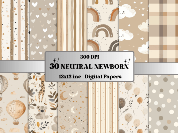 Neutral Newborn Baby Nursery Paper Pack: A Designer's Asset