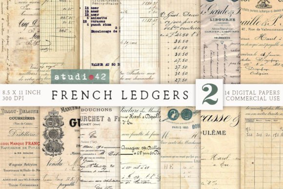 Old French Vintage Ledger Papers: Timeless Texture