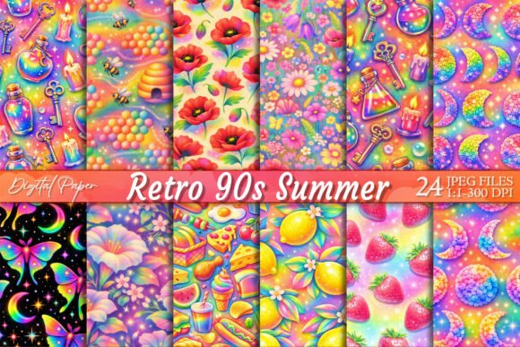 Reviving the Vibe: Retro 90s Summer Y2K Digital Paper