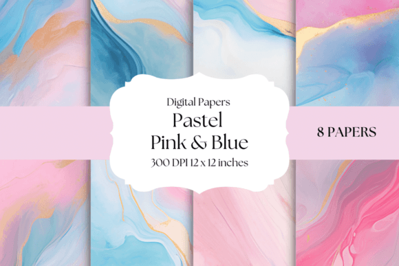 Soft & Versatile: Working with Pastel Pink and Blue Digital Papers