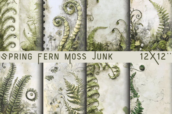 Spring Fern Moss Junk Journal Pages: Your Woodland Design Foundation