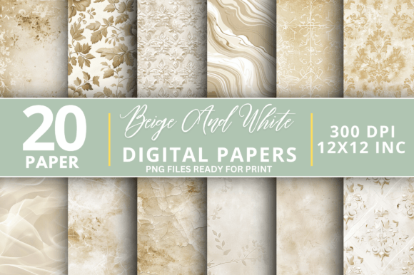 The Timeless Appeal of Beige and White Digital Paper Bundle