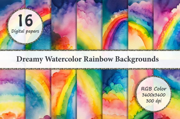 Unlock Creative Potential with Dreamy Watercolor Rainbow Backgrounds