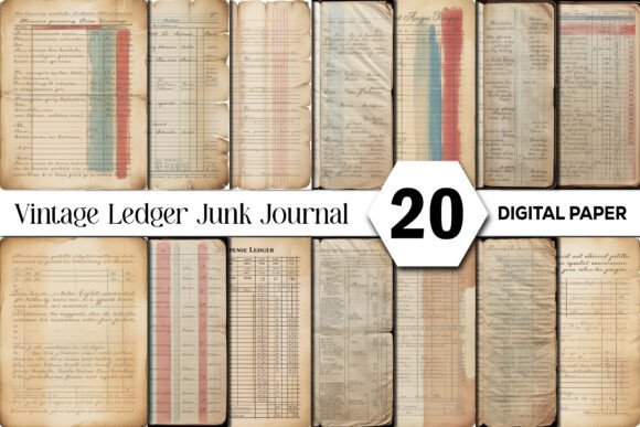 Unlocking the Charm of Vintage Ledger Junk Journal Backgrounds