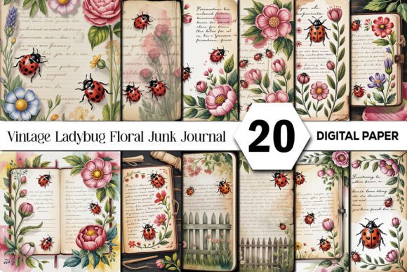 Vintage Ladybug Floral Junk Journal: A Garden of Creative Possibilities